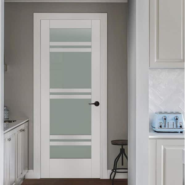 32 in. x 80 in. MODA Primed PMT1071 Solid Core Wood Interior Door Slab w/Translucent Glass