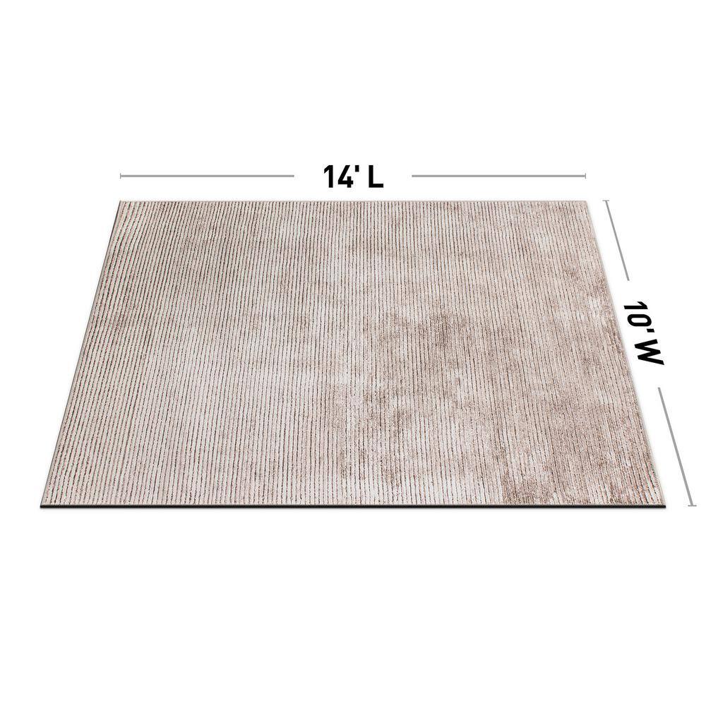 Beige Stripe Synthetic Flat Woven 10' x 14' Area Rug