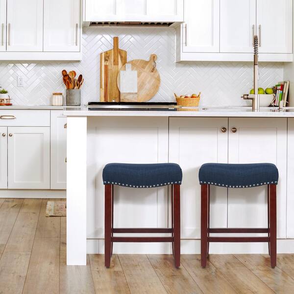Navy blue and white bar stools discount