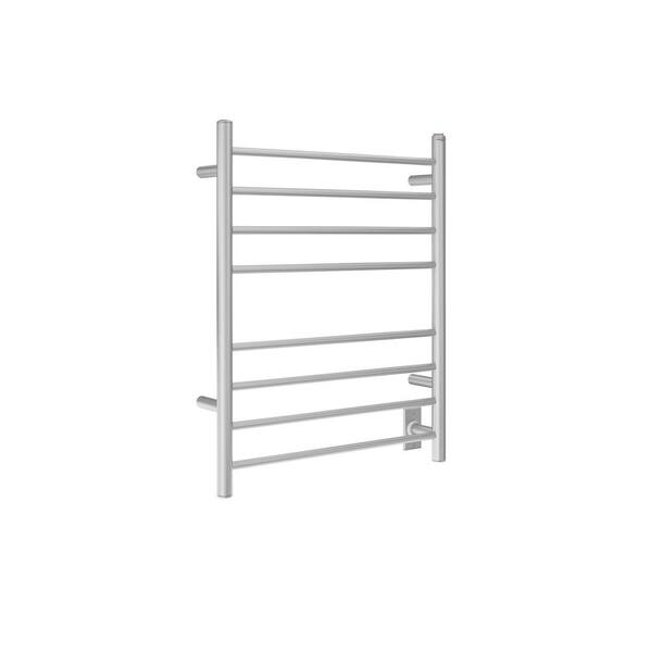 Ancona Prestige Dual 8-Bar Hardwired and Plug-in Towel Warmer in Brushed Stainless Steel