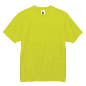 GloWear 8089 Men's 4XL Hi Vis Lime Polyester Short Sleeved Pocket T-Shirt