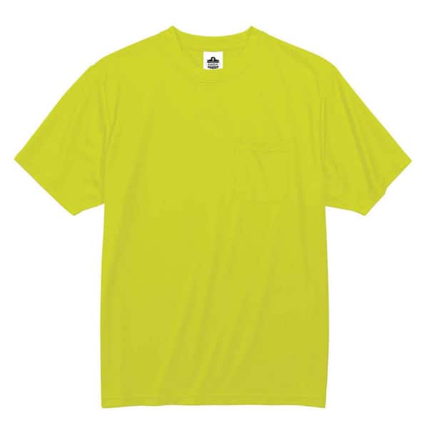 Ergodyne GloWear 8089 Men's 5XL Hi Vis Lime Polyester Short Sleeved Pocket T-Shirt