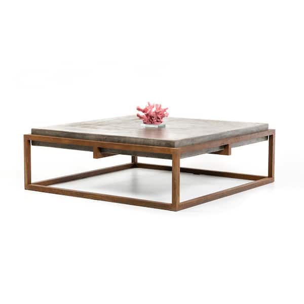 HomeRoots 42 in. Square Concrete Coffee Table