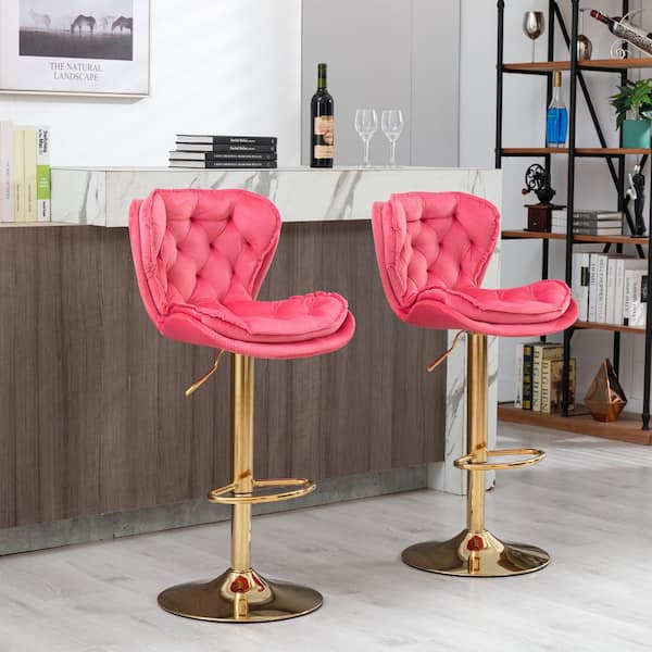 Pink swivel store bar stool