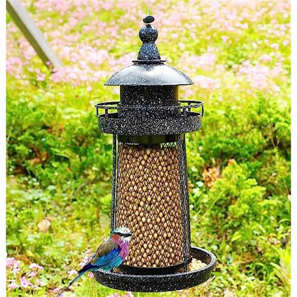 Unbranded - Hanging for Standard Squirrel Resistant Bird Feeder, 1.9 lbs. Seed Capacity, Black