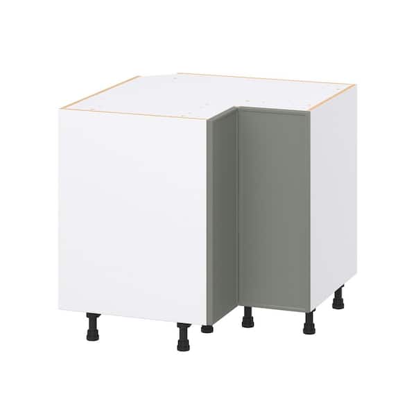 Fairview Moss Green Slim Shaker Assembled Lazy Susan Base Corner Kitchen Cabinet (36 in. W x 34.5 in. H x 24 in. D)