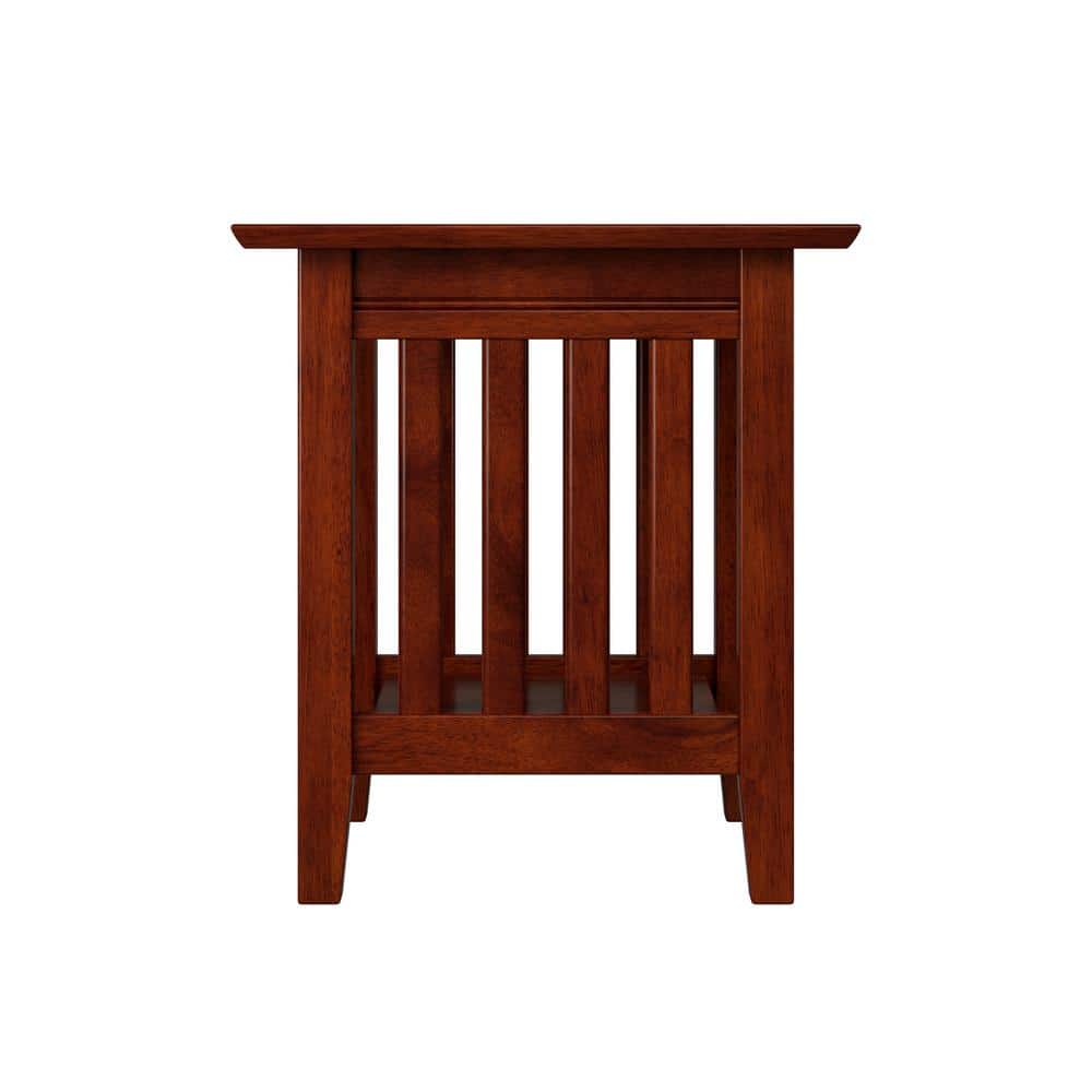 Walnut Mission Style Rectangular End Table