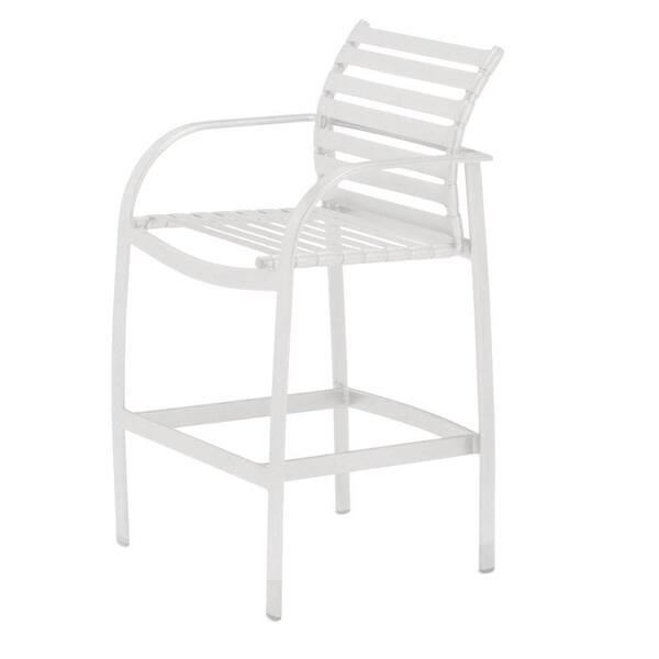 Tradewinds Scandia White Commercial Strap Patio Bar Stool