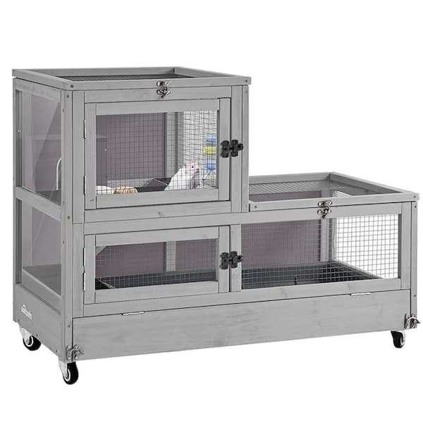 aivituvin Wooden Hamster Cage for Dwarf Syrian Hamster