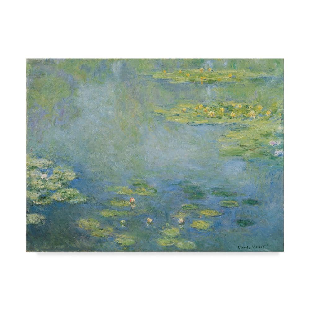 Claude Monet Waterlilies Landscape Canvas Art with Floater Frame