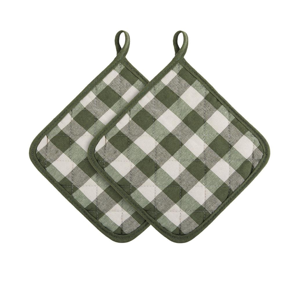 ACHIM Buffalo Check Polyester/Cotton Black/White Pot Holders (2-Pack)  BCPOTHBW36 - The Home Depot