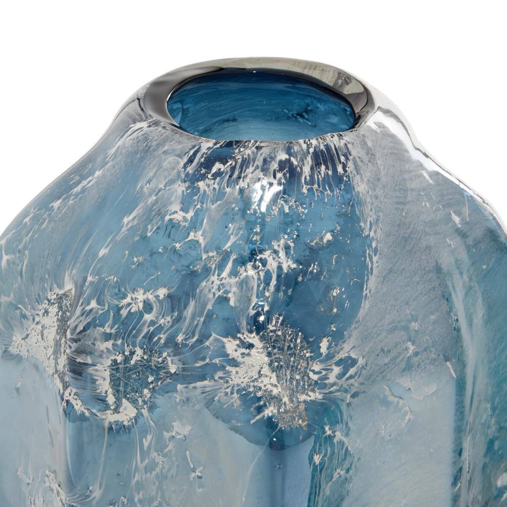 Handmade Blue and Teal Glass Decorative Vases Set