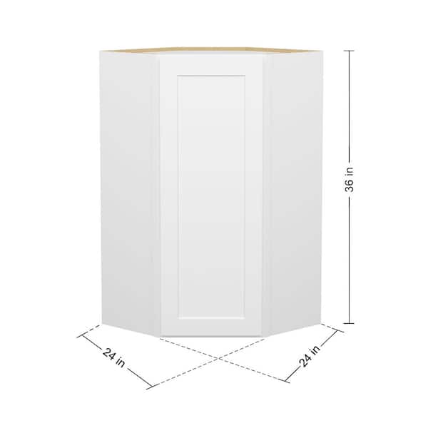 24 in. W 12 in. H 42 in. D Ready to Assemble Plywood Vanity Kitchen Cabinet in Painted White with 1 Door 3 Shelves
