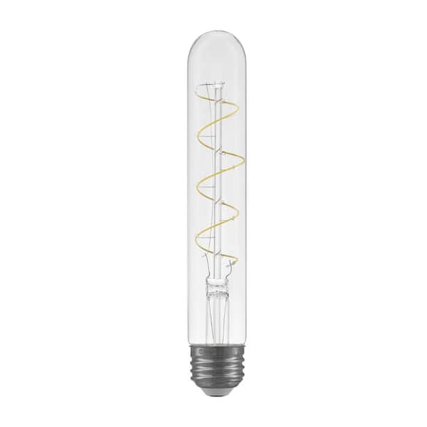 EcoSmart 40-Watt Equivalent T10 Dimmable Fine Bendy Filament LED Vintage Edison Light Bulb Soft White (1-Pack)