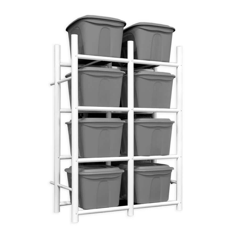 TRINITY 8 lbs. Large Storage Bin with Wall Mount Rails in Dark Gray  (4-Pack) TXKDG-8008 - The Home Depot