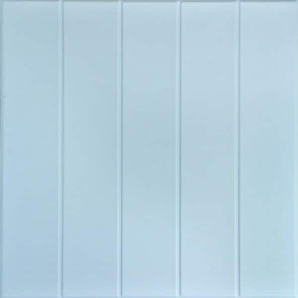 R104 - Bead Board Foam Glue-up Ceiling Tile in Plain White (21.6 Sq.ft /  Pack) - 8 Pieces 