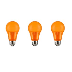 22-Watt Equivalent A19 LED Orange Light Bulbs Medium E26 Base in Orange (3-Pack)
