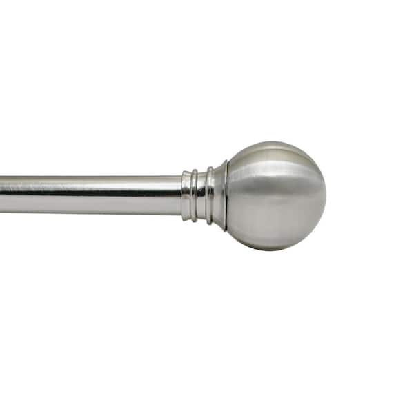 Versailles Home Fashions Sculpted 30 in. - 78 in. Adjustable Single 3/4 in. Dia Globe Rod in Brushed Nickel