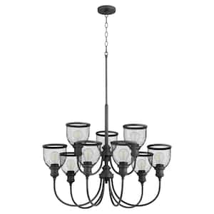 Quorum INTERNATIONAL Bryant 9-Light Oiled Bronze Chandelier with Satin ...