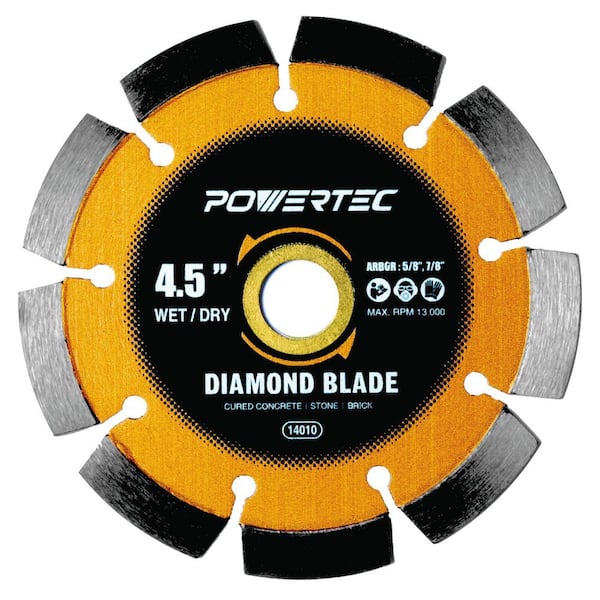 4-1/2 in. Laser-Welded Segmented Rim Diamond Saw Blade for Angle Grinder, Cutting Cured Concrete/Pavers/Masonry, 2PK