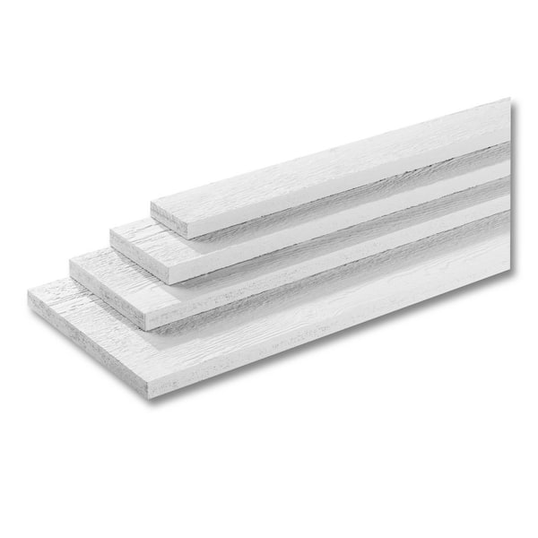 Unbranded 5/4 in. x 4 ft. x 16 ft. LP SmartSide Expertfinish Textured Siding Trim - Prefinished Snowscape White
