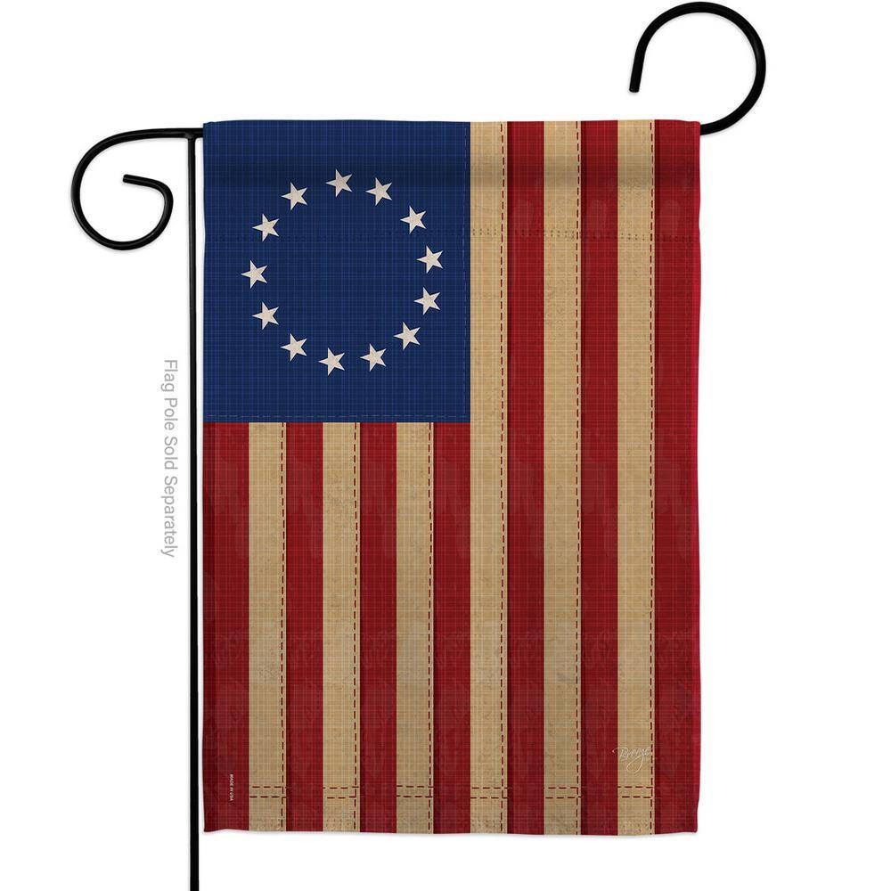 13 in. x 18.5 in. Betsy Ross Vintage Historic Garden Flag 2-Sided