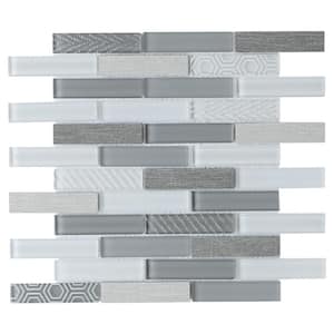 Volare Nebbia 11.73 in. x 11.73 in. x 7mm Glass Mesh-Mounted Mosaic Tile (0.96 sq. ft.)