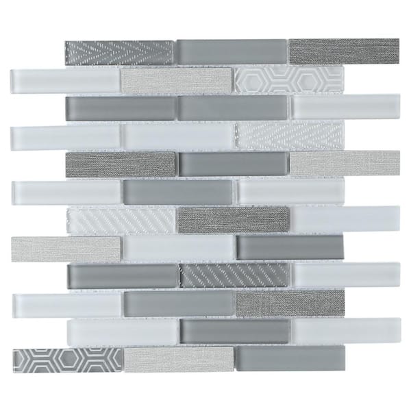 EMSER TILE Volare Nebbia 11.73 in. x 11.73 in. x 7mm Glass Mesh-Mounted Mosaic Tile (0.96 sq. ft.)