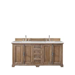 Providence 72 in. W x 23.5 in. D x 34.3 in. H Double Bath Vanity in Driftwood with Eternal Serena Quartz Top