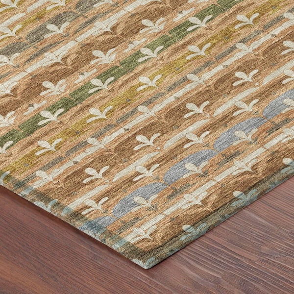 Chantille Machine Washable Indoor/Outdoor Abstract ACN2479 Paprika 5 ft. x 7 ft. 6 in. Area Rug