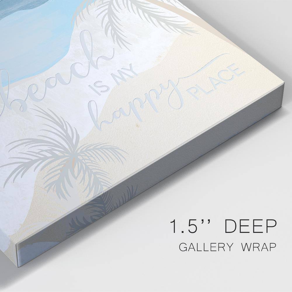 Happy Place Coastal Canvas Art Print with White Frame, 40 x 60