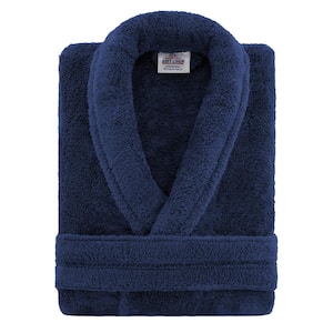 American Soft Linen, Mens and Womens Robes, L-XL, Navy Blue