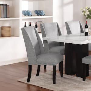 New Classic Furniture Faust Gray Side Chair Upholstered Dining (Set of 2)