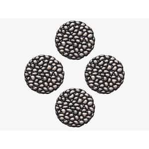 A1HC Set of 4 Garden Stepping Stone, Bronze 12 in. x 12 in. Rubber, Outdoor Decorative Tray, Step Mat
