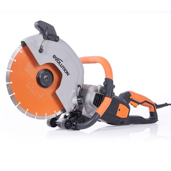 Evolution Power Tools 12 In. Electric Concrete Cut-Off Saw With Dust Suppression and 12 In. Diamond Blade