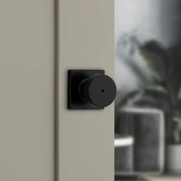 Pismo Matte Black Privacy Square Bed/Bath Door Knob 10-Pack
