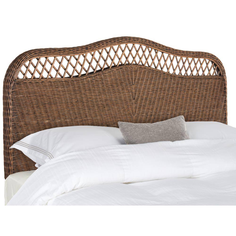 Transitional Full-Size Woven Brown Rattan Headboard