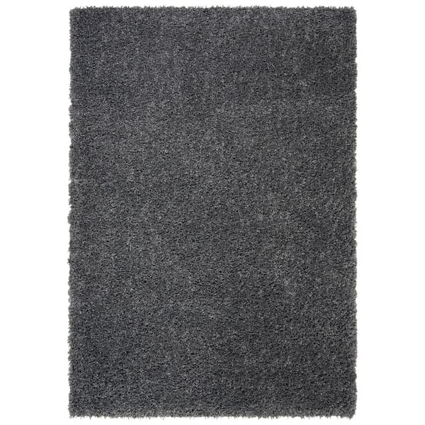 SAFAVIEH August Shag Charcoal 8 ft. x 10 ft. Solid Area Rug