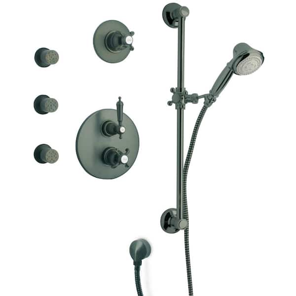 LaToscana 1-spray 8 in. Dual Shower Head and Handheld Shower Head in Bronze