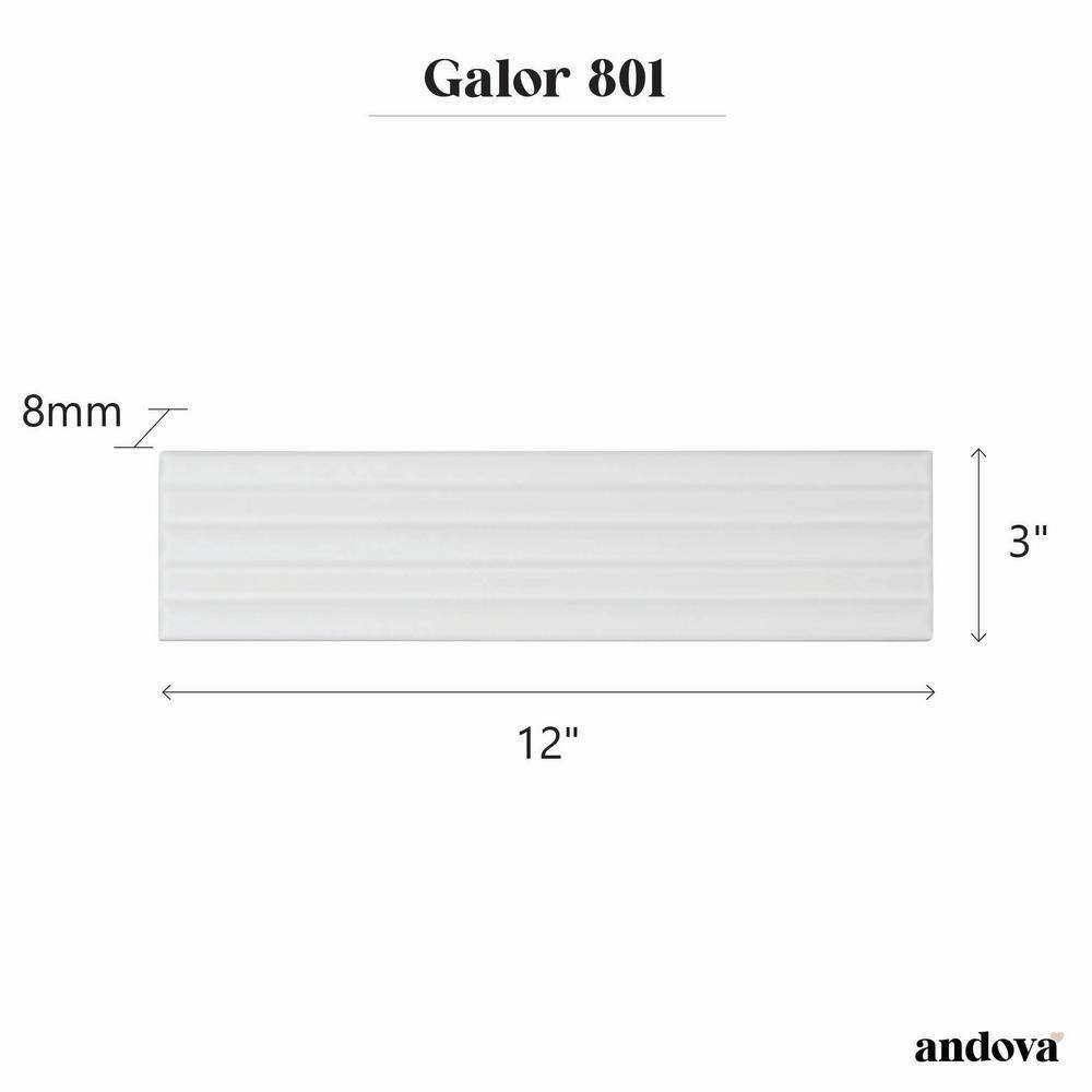Galor Liniar Glossy White Ceramic Subway Wall Tile