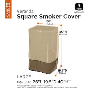 Veranda 26 in. L x 19.5 in. D x 40 in. H Square Smoker Cover