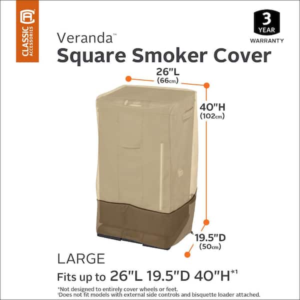 Veranda 26 in. L x 19.5 in. D x 40 in. H Square Smoker Cover