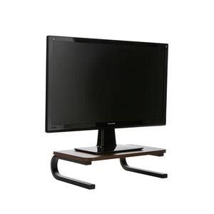 Monitor Stand Wood Top Metal Monitor Stand, Sturdy Laptop Riser, Desktop Stand, Desktop Organizer, Black