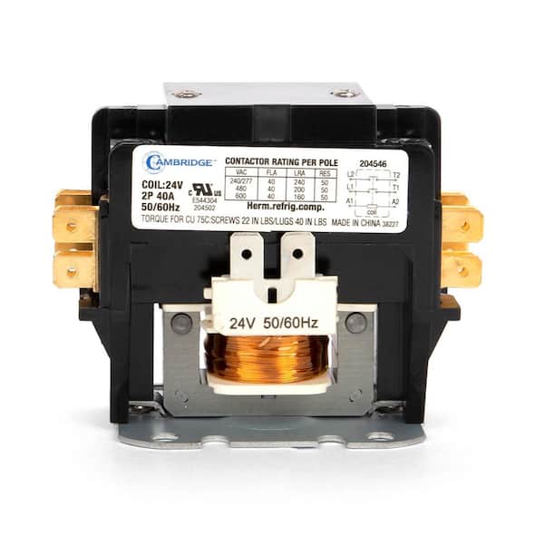 2-Pole 40 Amp 24-Volt Coil Voltage 50/60 Hz HVAC Contactor (1-Pack)