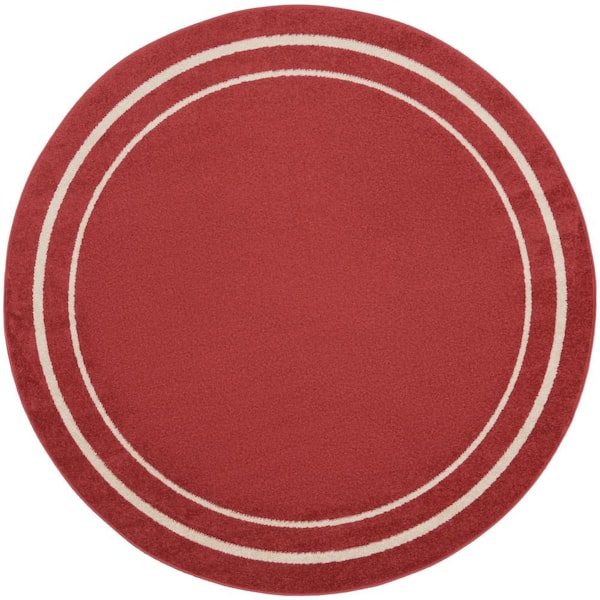 Nourison Nourison Essentials Brick Ivory 4 ft. x 4 ft. Solid Contemporary Round Area Rug