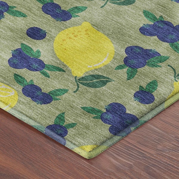 Mayfield Premium Machine Washable Abstract AMF2354 Aloe 10 ft. x 14 ft. Area Rug
