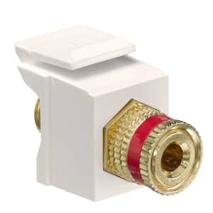 QuickPort Binding Post Connector with Red Stripe, Light Almond