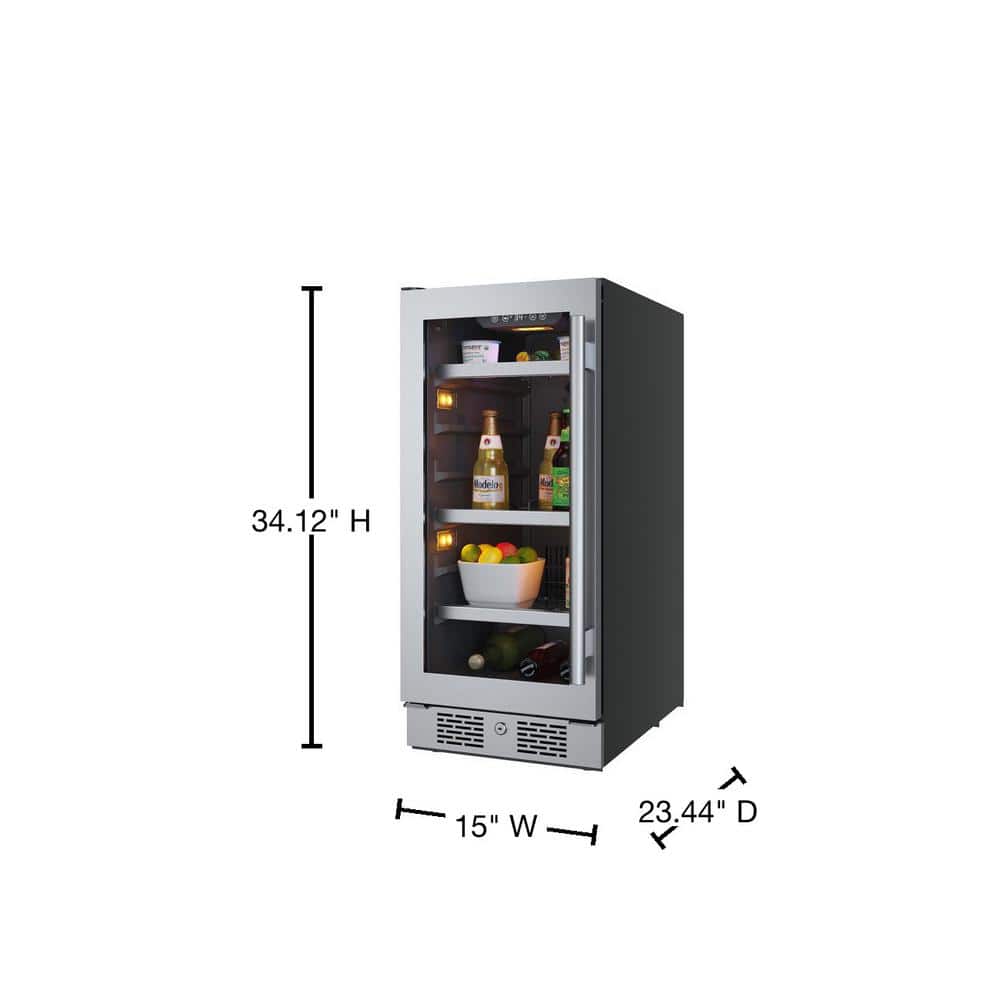 15-Inch Stainless Steel Smart Undercounter Beverage Refrigerator