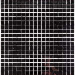 Skosh 11.6 in. x 11.6 in. Glossy Black Glass Mosaic Wall and Floor Tile (18.69 sq. ft./case) (20-pack)