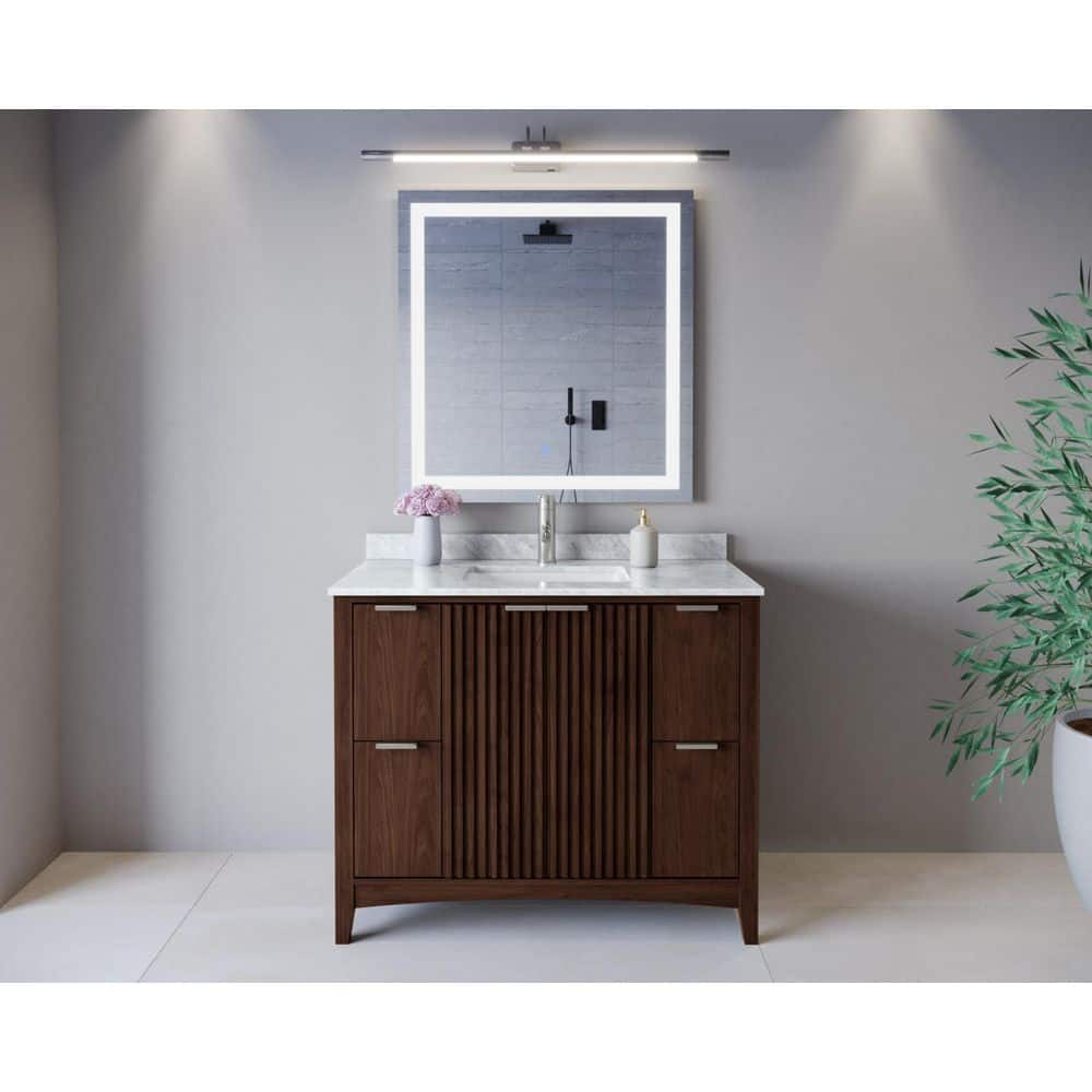 Palmilla 42 in. Single Freestanding Dark Walnut Bath Vanity with White Carrara Marble Top Assembled price history on PriceWatchPro